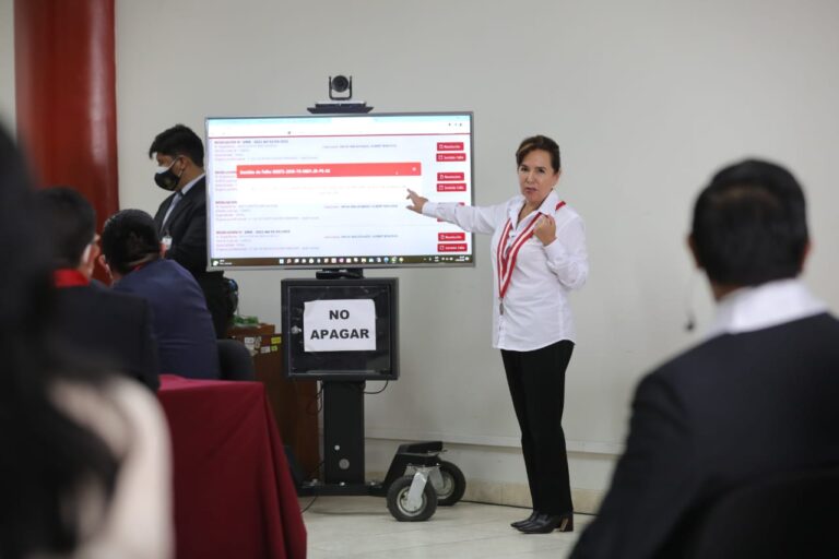 PRESIDENTA DEL PODER JUDICIAL ELVIA BARRIOS INSPECCIONA SERVICIO DE JUSTICIA EN CORTE DE CAÑETE