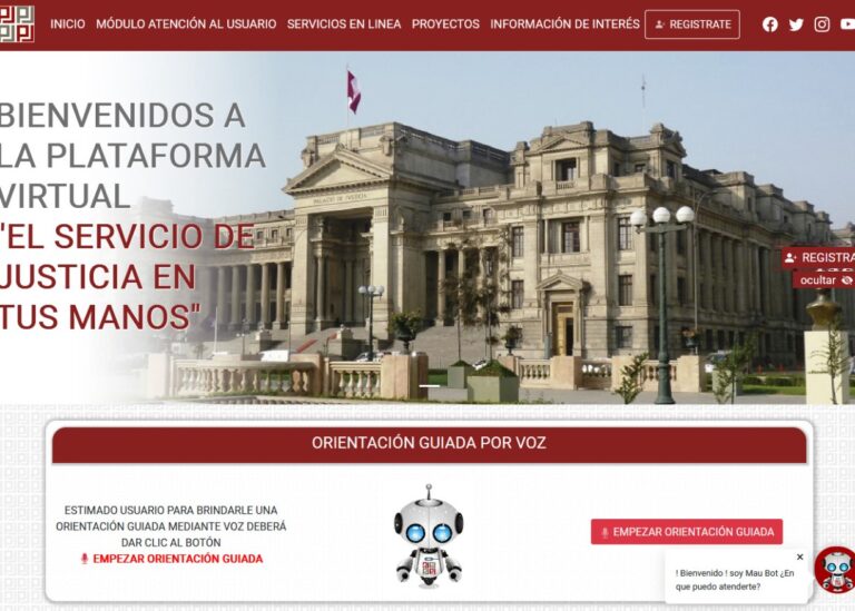 PODER JUDICIAL IMPLEMENTÓ PLATAFORMA VIRTUAL ‘EL SERVICIO DE JUSTICIA EN TUS MANOS’ EN TODAS LAS CORTES SUPERIORES