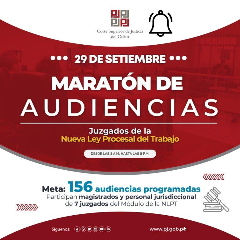 JUZGADOS DE NUEVA LEY PROCESAL DELTRABAJO DEL CALLAO REALIZAN MARATÓN DE AUDIENCIAS