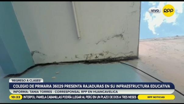 HUANCAVELICA: COLEGIO PRESENTA RAJADURAS EN SU INFRAESTRUCTURA A POCO DEL INICIO DE CLASES