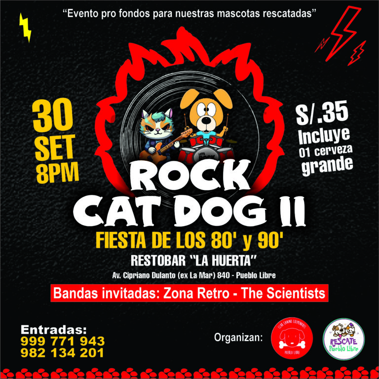 En pueblo libre realizán segunda versión del “rock cat dog” en favor de los animales rescatados