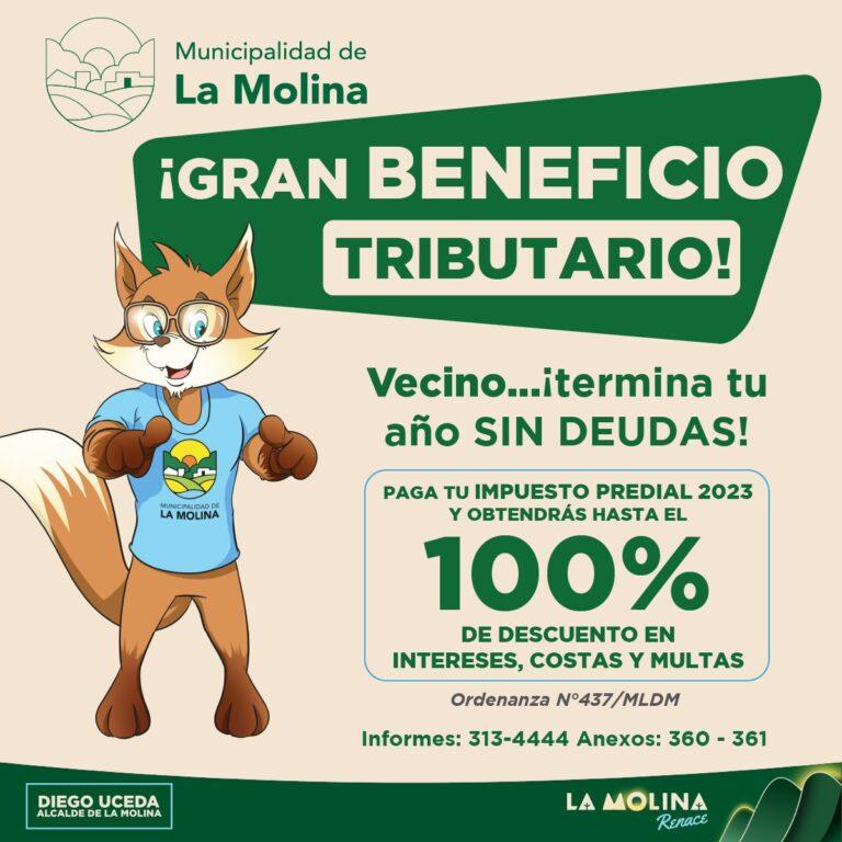 La Municipalidad de La Molina aprueba extraordinarios beneficios tributarios para todos sus vecinos