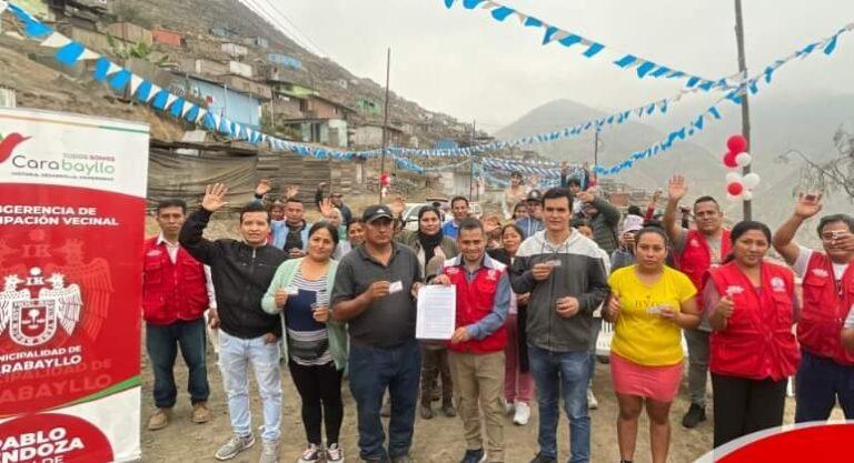 Municipalidad de Carabayllo entrega credenciales a nuevos directivos de la agrupación familiar «Las Rocas»