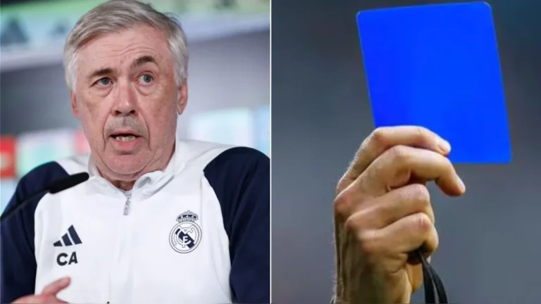 Carlo Ancelotti sobre la tarjeta azul: «No sé si simplifica o complica el trabajo de los árbitros»