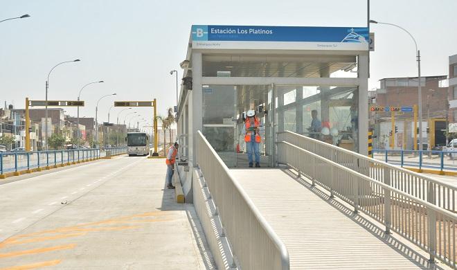 Ampliación norte del Metropolitano: 13 estaciones tienen un avance de obra de 91%