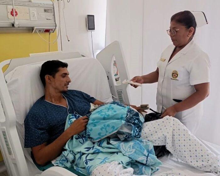 Policía herido en asalto en El Callao se recupera en hospital nacional PNP «Luis N. Sáenz»