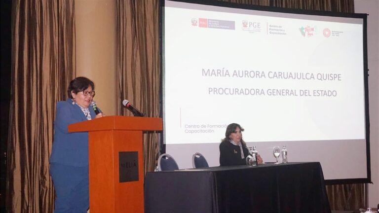 Procuradora General del Estado, María Caruajulca Quispe, clausura Taller de Litigación oral para procuradores de todo el país