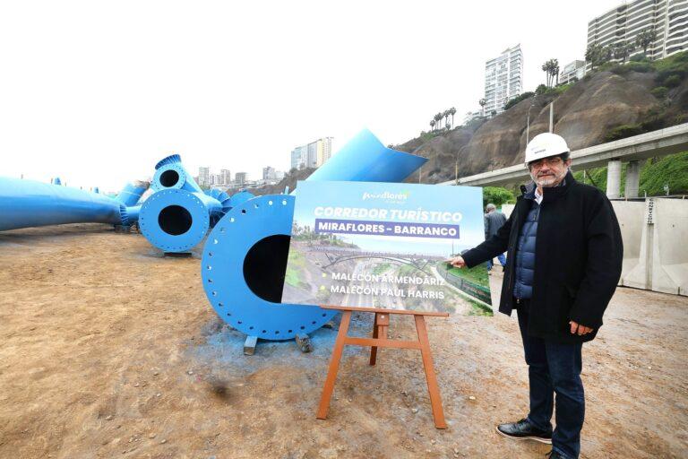 Estructura principal del puente del corredor turístico ya llegó a Miraflores