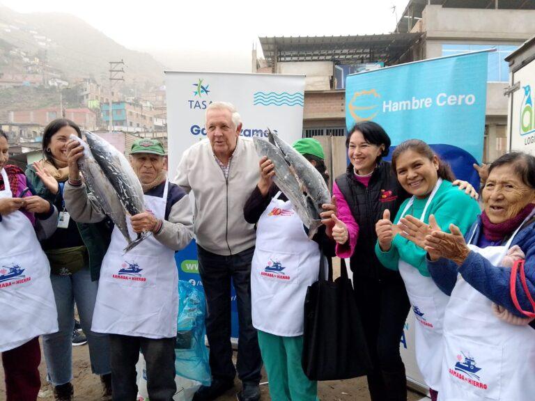 Seis toneladas de pescado bonito congelado fueron entregadas a Ollas Comunes de los cerros de Lima Metropolitana