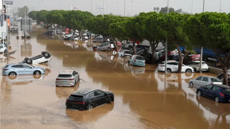 Hombre sobrevive horas en un árbol durante inundaciones en España para resguardarse de la corriente