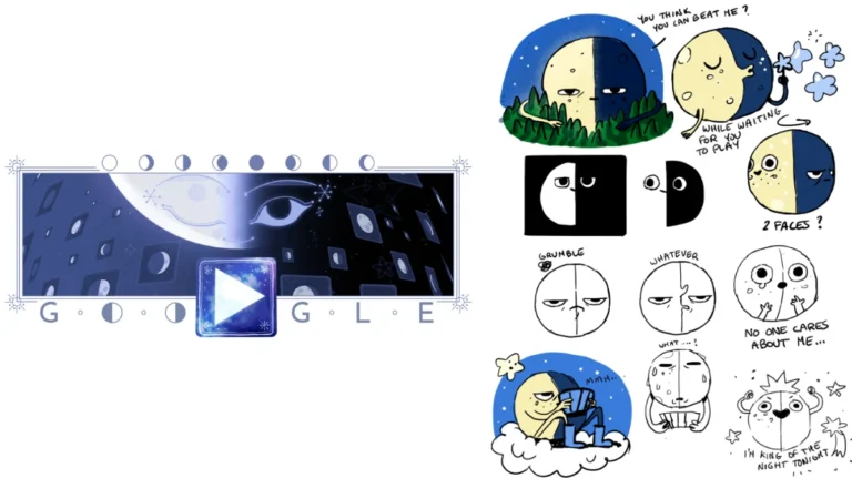 Google celebra la «media luna» con un doodle interactivo: Juega y aprende sobre las fases lunares