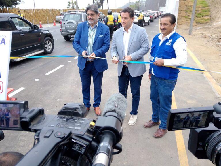 La Municipalidad de Lima abrió el tránsito vehicular del cuarto carril de la Vía Costa Verde con la Subida Balta en Miraflores