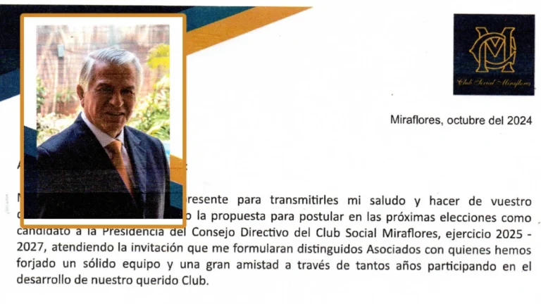 Edmundo Dorrego Villena anuncia su candidatura a la Presidencia del Club Social Miraflores